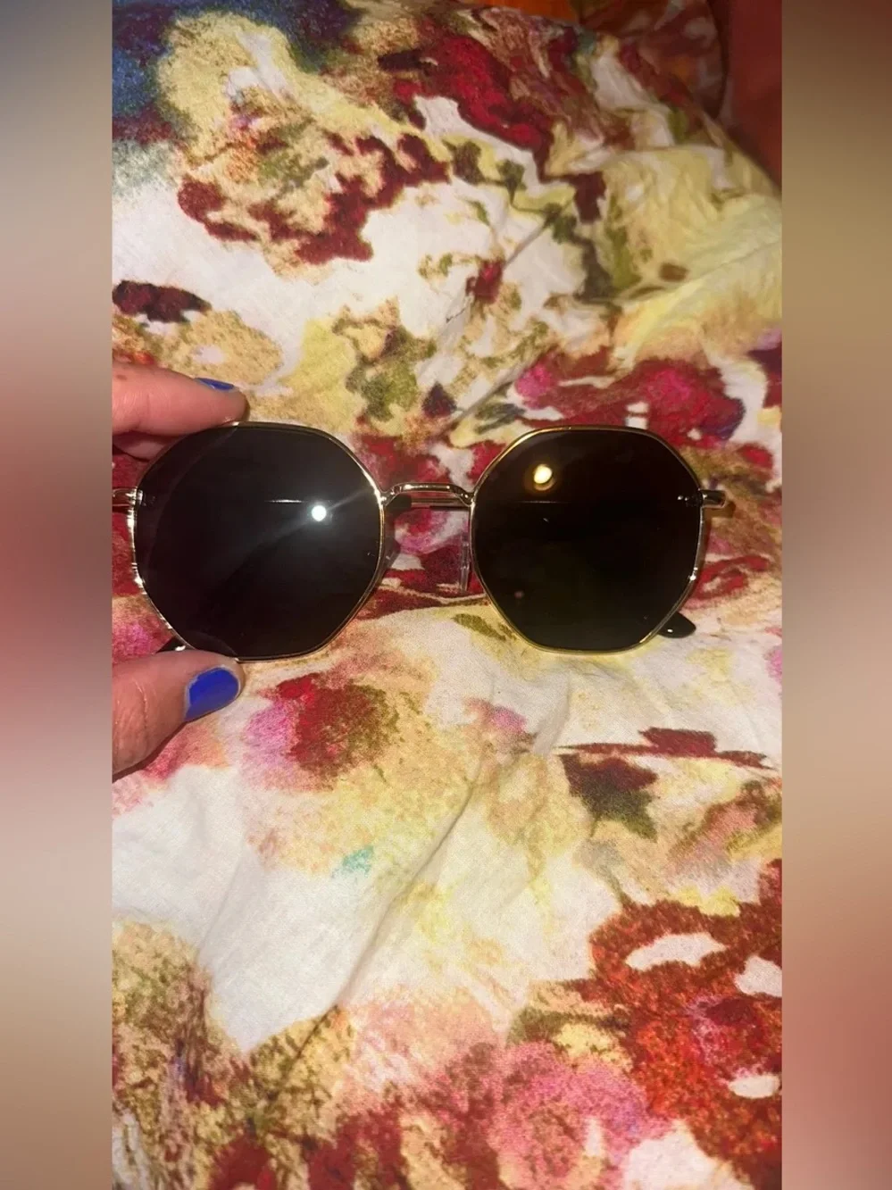 NWT Geometric Gold Frame Sunglasses